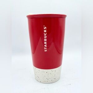 Starbucks JOY FULL 2017 Christmas Red White Travel Mug Tumbler 12 oz Holiday EUC